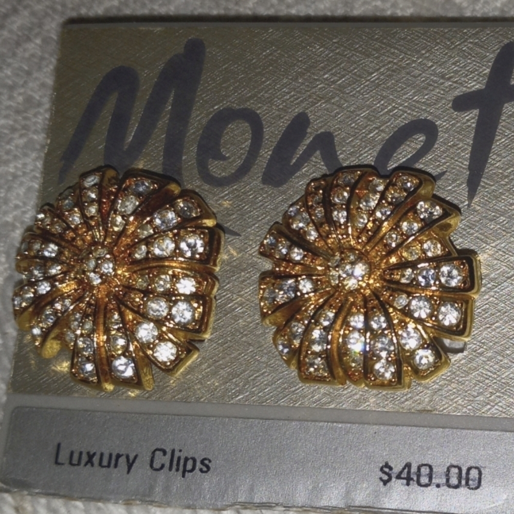 Monet earrings Luxury Clips vintage